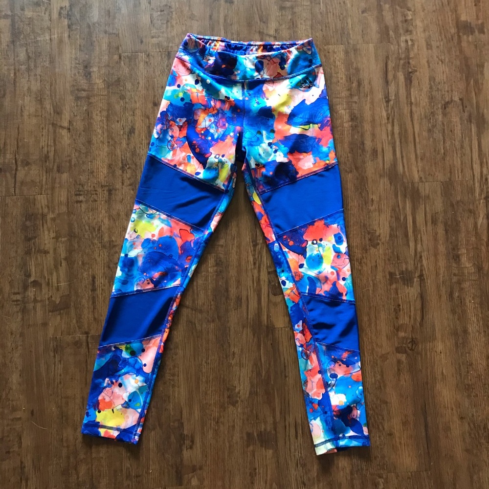 bright patterned adidas leggings